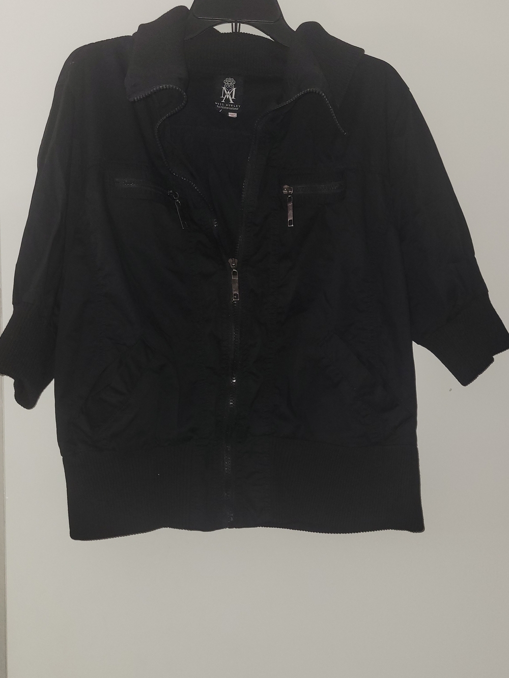 Ashley By 26 International Black Logo Zip Jacket XL